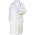 Keystone Safety KeyGuard® Lab Coat, 3 Pockets, Elastic Wrists, Snap Front, Single Collar, White, 4XL, 30/Case LC3-WE-KG-4XL
